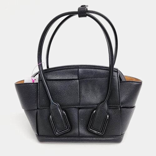 Bottega Veneta Black Leather Mini Arco Top Handle Bag - Bottega Veneta - Modalova