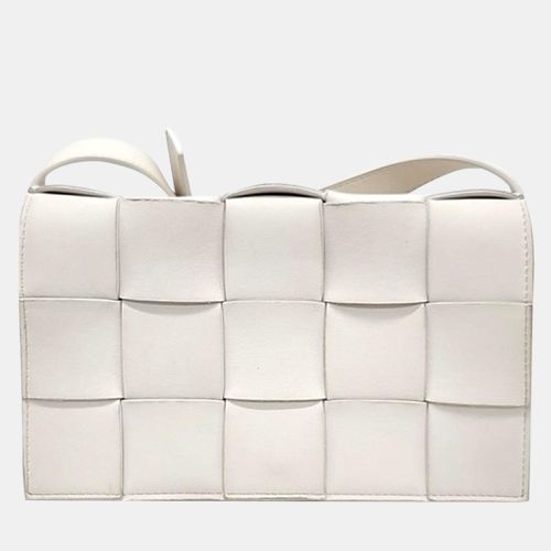 Bottega Veneta White Leather Cassette Shoulder Bag - Bottega Veneta - Modalova