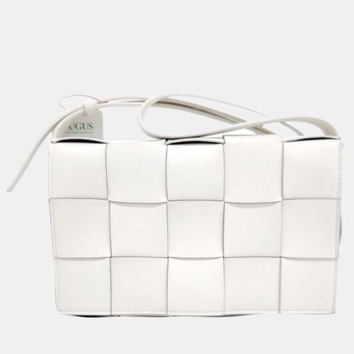 Bottega Veneta White Leather Cassette Shoulder Bag - Bottega Veneta - Modalova