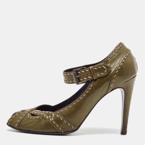 Bottega Veneta Olive Green Patent Leather Mary Jane Pumps Size 40 - Bottega Veneta - Modalova