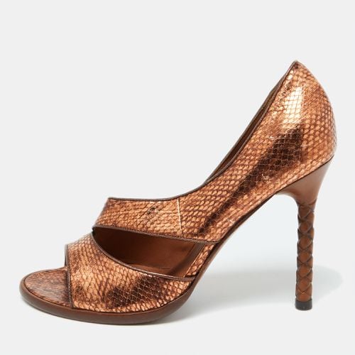 Bottega Veneta Metallic Copper Snakeskin Embossed Leather Pumps Size 38 - Bottega Veneta - Modalova