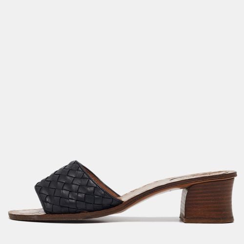 Bottega Veneta Black Intrecciato Leather Ravello Slide Sandals Size 39.5 - Bottega Veneta - Modalova