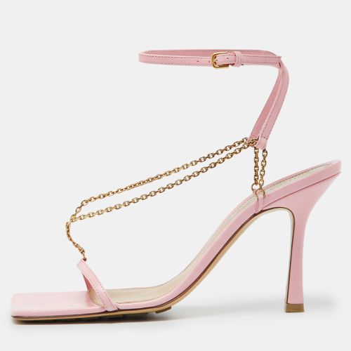 Bottega Veneta Pink Leather Chain Link T Strap Sandals Size 39 - Bottega Veneta - Modalova