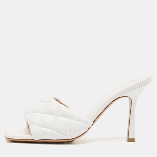 Bottega Veneta White Leather Lido Slide Sandals Size 38.5 - Bottega Veneta - Modalova