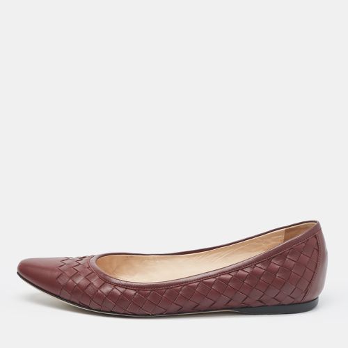 Bottega Veneta Burgundy Intrecciato Leather Ballet Flats Size 37 - Bottega Veneta - Modalova