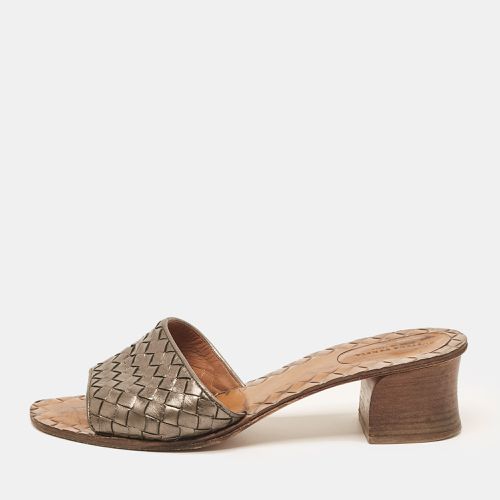 Bottega Veneta Metallic Intrecciato Leather Ravello Slide Sandals Size 40 - Bottega Veneta - Modalova