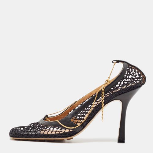 Bottega Veneta Black Mesh and Leather Stretch Pumps Size 38 - Bottega Veneta - Modalova