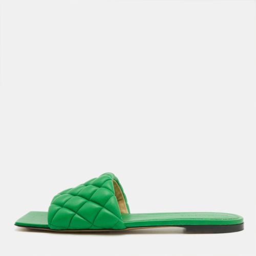 Bottega Veneta Green Quilted Leather Flat Slides Size 42 - Bottega Veneta - Modalova