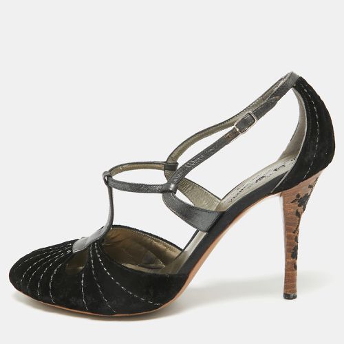 Bottega Veneta Black Leather and Velvet Mary Jane Pumps Size 39 - Bottega Veneta - Modalova