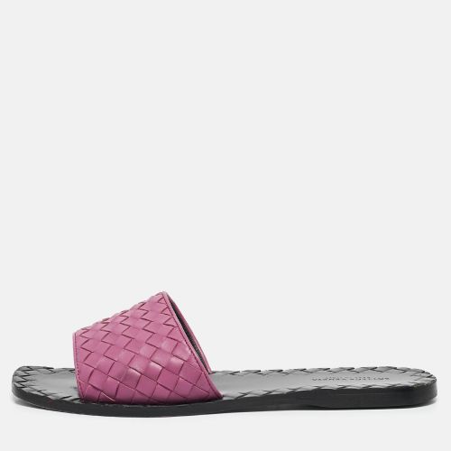 Bottega Veneta Purple Intrecciato Leather Slide Sandals Size 37.5 - Bottega Veneta - Modalova