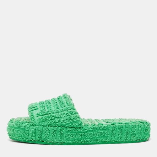 Bottega Veneta Green Cotton Fabric Sponge Platform Slides Size 36 - Bottega Veneta - Modalova