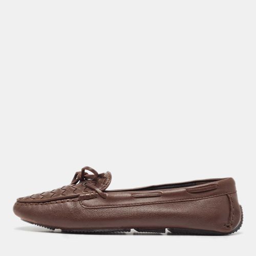 Bottega Veneta Brown Intrecciato Leather Bow Loafers Size 40.5 - Bottega Veneta - Modalova