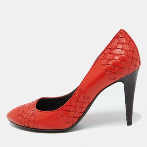 Bottega Veneta Orange Intrecciato Leather Pumps Size 38.5 - Bottega Veneta - Modalova