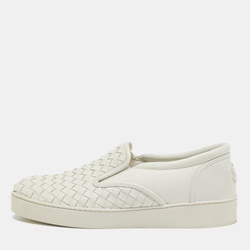 Bottega Veneta White Woven Leather Dodger Slip On Sneakers Size 38.5 - Bottega Veneta - Modalova