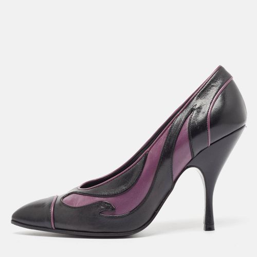 Bottega Veneta Black/Purple Leather Lasercut Pumps Size 37.5 - Bottega Veneta - Modalova