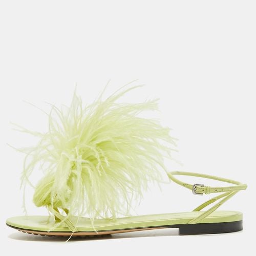 Bottega Veneta Green Leather Wonderland Ankle Strap Sandals Size 38.5 - Bottega Veneta - Modalova