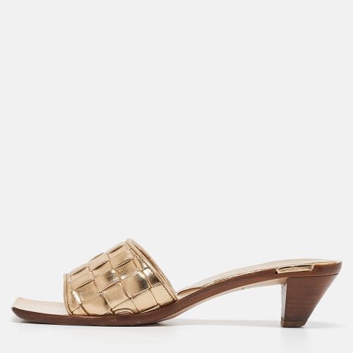 Bottega Veneta Metallic Leather Slide Sandals Size 37 - Bottega Veneta - Modalova