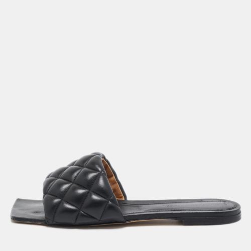 Bottega Veneta Black Leather Lido Flat Slides Size 39 - Bottega Veneta - Modalova