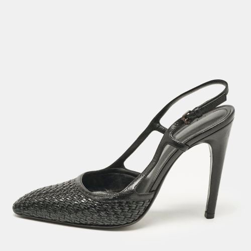 Bottega Veneta Black Woven Leather Slingback Sandals Size 37.5 - Bottega Veneta - Modalova