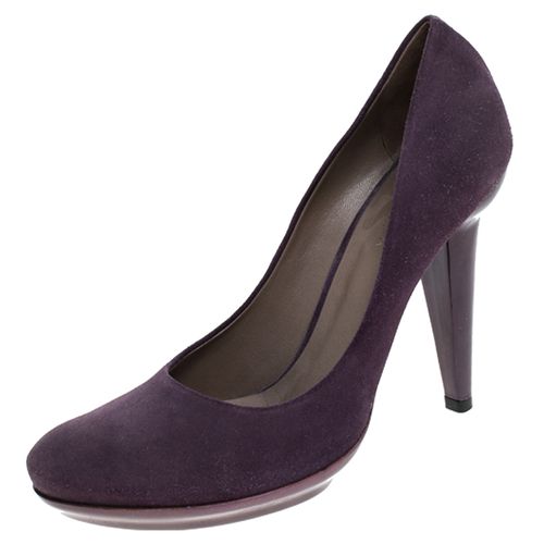 Bottega Veneta Purple Suede Platform Pumps Size 38.5 - Bottega Veneta - Modalova