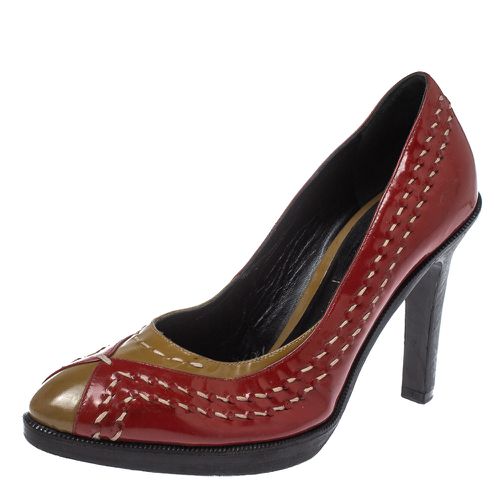 Bottega Veneta Red/Brown Patent Leather Pumps Size 35.5 - Bottega Veneta - Modalova