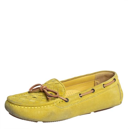 Bottega Veneta Yellow Intrecciato Suede Bow Slip On Loafers Sizs 36.5 - Bottega Veneta - Modalova