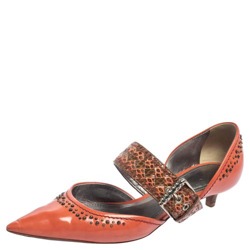 Bottega Veneta Coral Leather And Ayers Dahlia Chenille D'orsay Pumps Size 37 - Bottega Veneta - Modalova