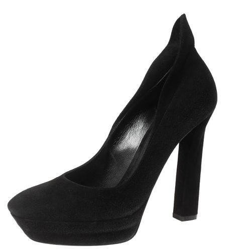 Bottega Veneta Black Suede Collar Detail Platform Pumps Size 39.5 - Bottega Veneta - Modalova