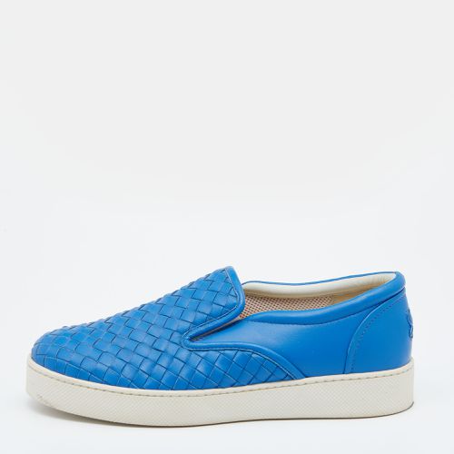 Bottega Veneta Blue Intrecciato Leather Slip On Sneakers Size 38.5 - Bottega Veneta - Modalova