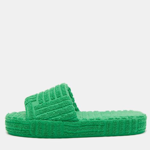 Bottega Veneta Green Cotton Fabric Resort Sponge Platform Slides Size 39 - Bottega Veneta - Modalova