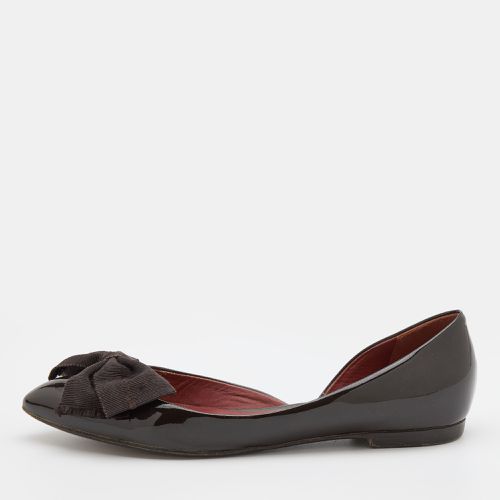 Bottega Veneta Brown Patent Leather Bow D'orsay Ballet Flats Size 36.5 - Bottega Veneta - Modalova