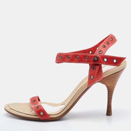 Eyelets Leather Ankle Strap Sandals Size 35.5 - Bottega Veneta - Modalova