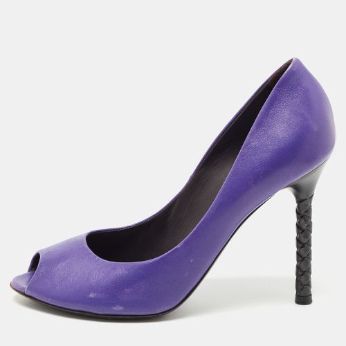 Bottega Veneta Purple Suede Peep Toe Pumps Size 39.5 - Bottega Veneta - Modalova