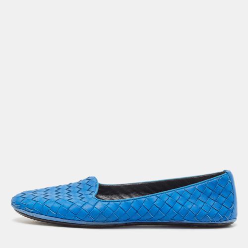 Bottega Veneta Blue Intrecciato Leather Smoking Slippers Size 37 - Bottega Veneta - Modalova