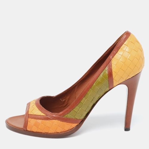 Woven Leather Peep Toe Pumps Size 40 - Bottega Veneta - Modalova