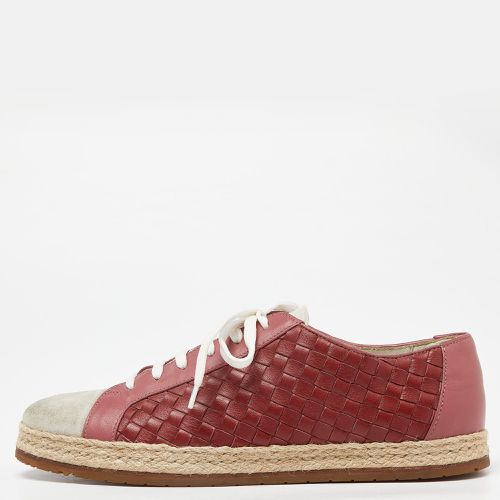 Bottega Veneta Tri Color Intrecciato Leather And Suede Cap Toe Espadrille Low Top Sneakers Size 39.5 - Bottega Veneta - Modalova