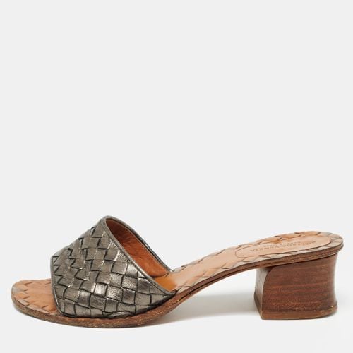 Bottega Veneta Metallic Intrecciato Leather Ravello Slide Sandals Size 36 - Bottega Veneta - Modalova