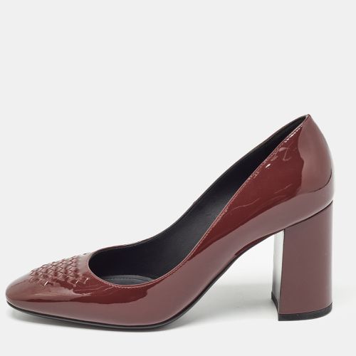 Bottega Veneta Bordeaux Patent Leather Intrecciato Pumps Size 37 - Bottega Veneta - Modalova