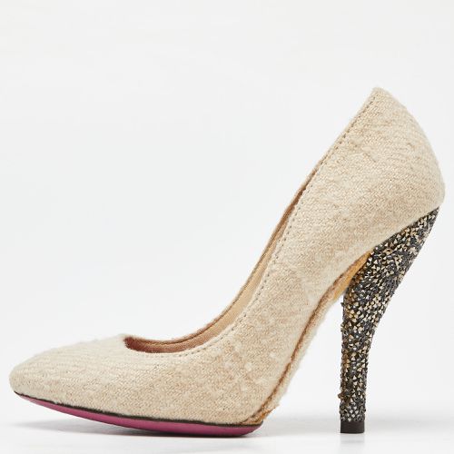 Bottega Veneta Cream Tweed Almond Toe Pumps Size 37 - Bottega Veneta - Modalova