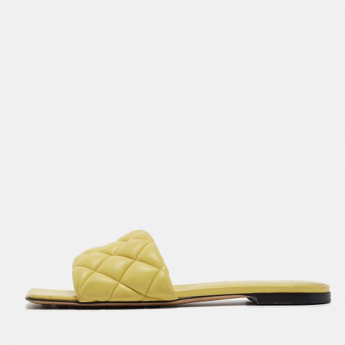 Bottega Veneta Yellow Quilted Leather Flat Slides Size 37 - Bottega Veneta - Modalova