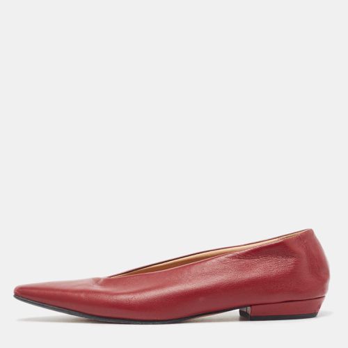 Bottega Veneta Burgundy Leather Almond Toe Ballet Flats Size 35 - Bottega Veneta - Modalova