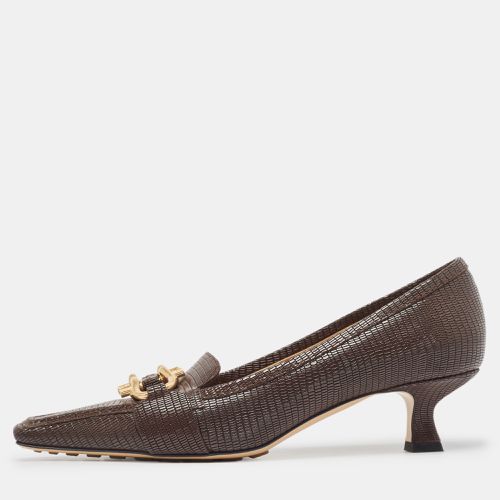 Bottega Veneta Brown Lizard Embossed Leather Madame Pumps Size 39 - Bottega Veneta - Modalova