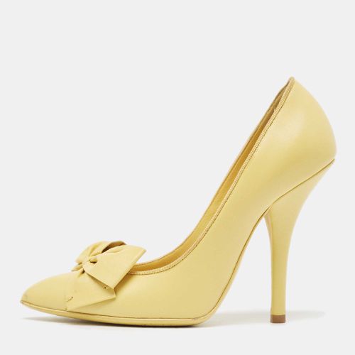 Bottega Veneta Primerose Yellow Leather Bow Embellished Pumps Size 35 - Bottega Veneta - Modalova