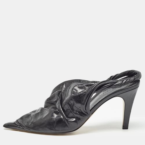 Bottega Veneta Black Textured Leather Pointed Toe Slingback Pumps Size 37 - Bottega Veneta - Modalova