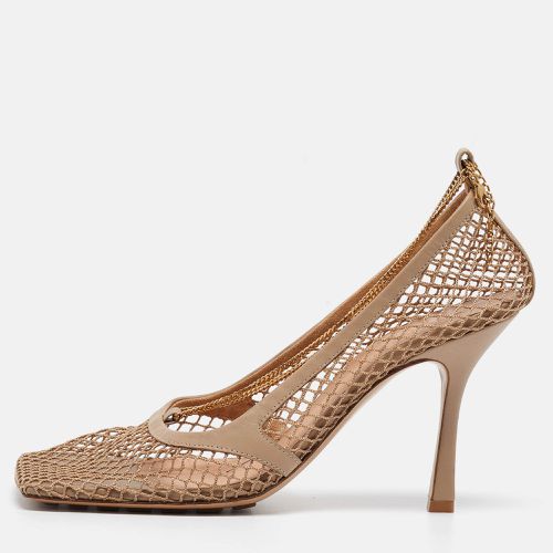 Bottega Veneta Beige Mesh and Leather Stretch Slingback Pumps Size 41 - Bottega Veneta - Modalova