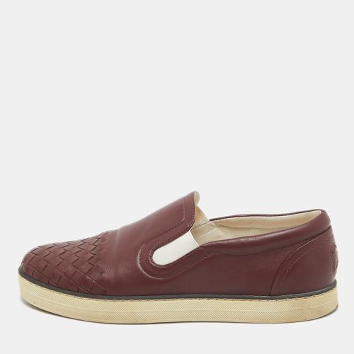 Bottega Veneta Burgundy Intrecciato Leather Slip On Sneakers Size 37 - Bottega Veneta - Modalova