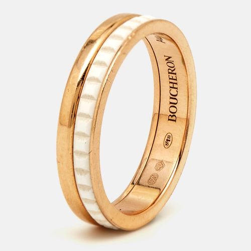 Boucheron Quatre White Edition Ceramic 18k Rose Gold Ring Size 50 - Boucheron - Modalova