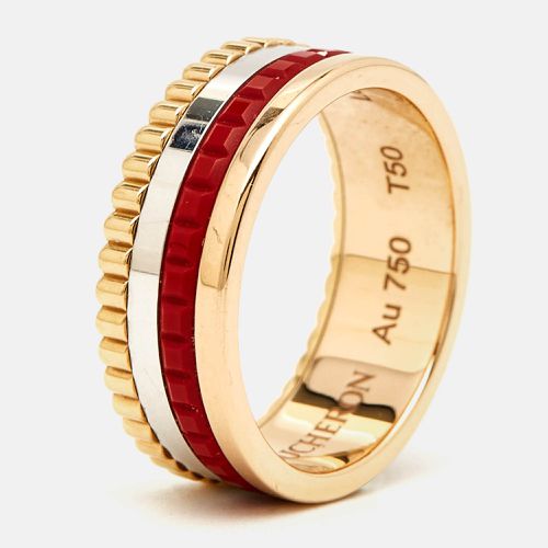 Boucheron Quatre Red Edition Ceramic 18k Three Tone Gold Ring Size 50 - Boucheron - Modalova