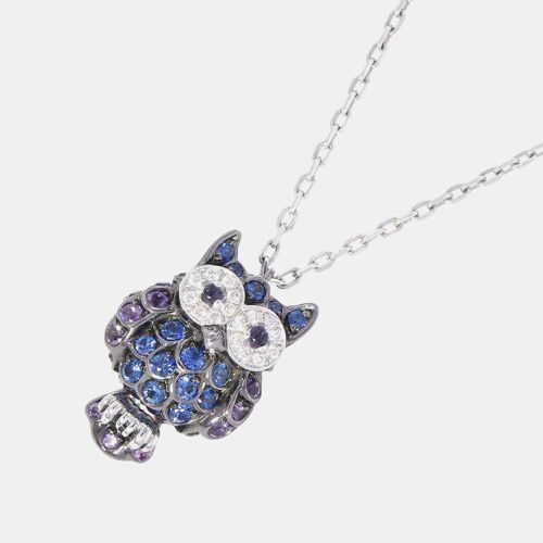 Boucheron 18K White Gold Noctua Owl Chouette Pendant Necklace - Boucheron - Modalova