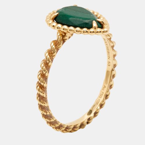 Boucheron Serpent Boheme Malachite 18k Yellow Gold S Motif Ring Size 53 - Boucheron - Modalova